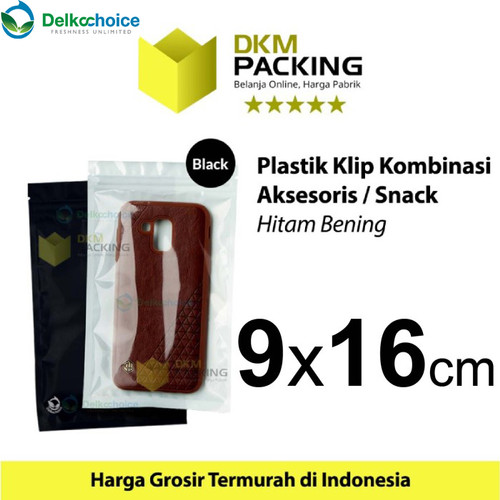 [EZO.9201929] Plastik Klip ZIPLOCK BAG 9x16CM BLACK Kemasan Aksesoris DELKOCHOICE