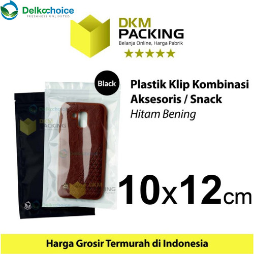 [EZO.9201930] Plastik Klip ZIPLOCK BAG 10x12CM BLACK Kemasan Aksesoris DELKOCHOICE
