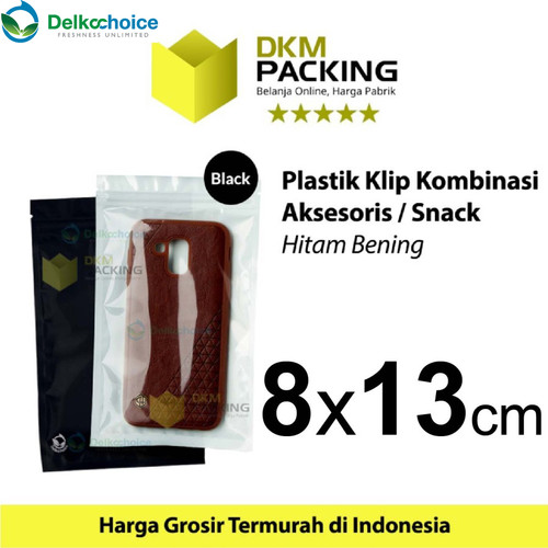 [EZO.9201931] Plastik Klip ZIPLOCK BAG 8x13CM BLACK Kemasan Aksesoris DELKOCHOICE