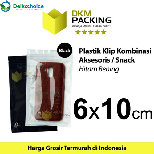 [EZO.9201932] Plastik Klip ZIPLOCK BAG 6x10CM BLACK Kemasan Aksesoris DELKOCHOICE