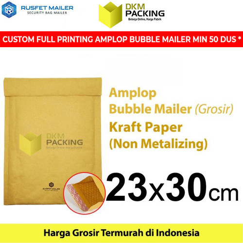 [EZO.9201951] AMPLOP BUBBLE MAILER KRAFT PAPER 23X30cm BUBBLE WRAP ENVELOPE RUSFET