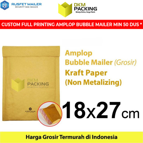 [EZO.9201952] AMPLOP BUBBLE MAILER KRAFT PAPER 18X27cm BUBBLE WRAP ENVELOPE RUSFET