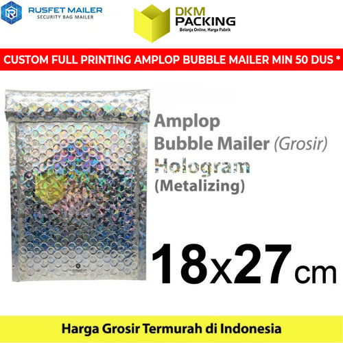 [EZO.9201958] AMPLOP BUBBLE MAILER HOLOGRAM 18X27cm BUBBLE WRAP ENVELOPE RUSFET