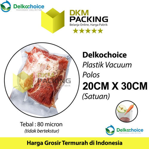 [EZO.9201968] Plastik Vacuum Bag 20x30cm POLOS DELKOCHOICE Vacum Vakum Seal Makanan