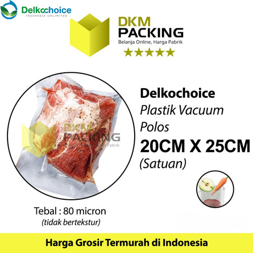 [EZO.9201970] Plastik Vacuum Bag 20x25cm POLOS DELKOCHOICE Vacum Vakum Seal Makanan