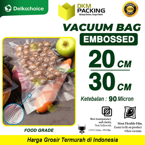 [EZO.9201986] Plastik Vacuum Bag 20x30cm EMBOSS DELKOCHOICE Vacum Vakum Seal Makanan