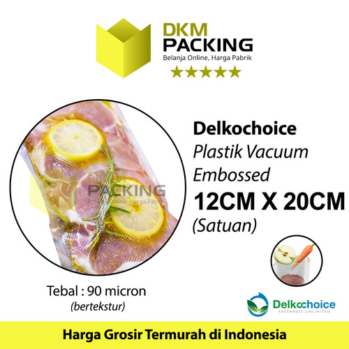[EZO.9201996] Plastik Vacuum Bag 12x20cm EMBOSS DELKOCHOICE Vacum Vakum Seal Makanan