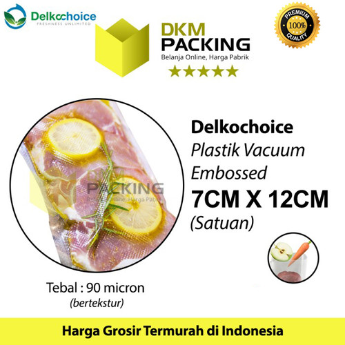 [EZO.9202000] Plastik Vacuum Bag 7x12cm EMBOSS DELKOCHOICE Vacum Vakum Seal Makanan