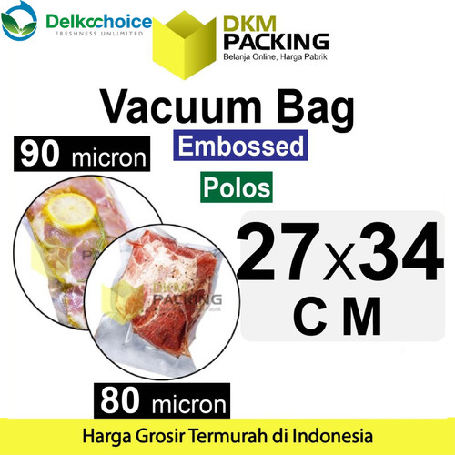 [EZO.9202002] Plastik Vacuum Bag 27x34cm POLOS / EMBOSS DELKOCHOICE Vacum Vakum Seal