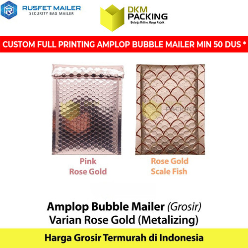 [EZO.9202017] AMPLOP BUBBLE MAILER BUBBLE WRAP ENVELOPE RUSFET ROSE GOLD PREMIUM