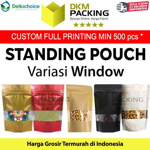[EZO.9202023] Standing Pouch Window Plastik Klip Ziplock Sealer Makanan