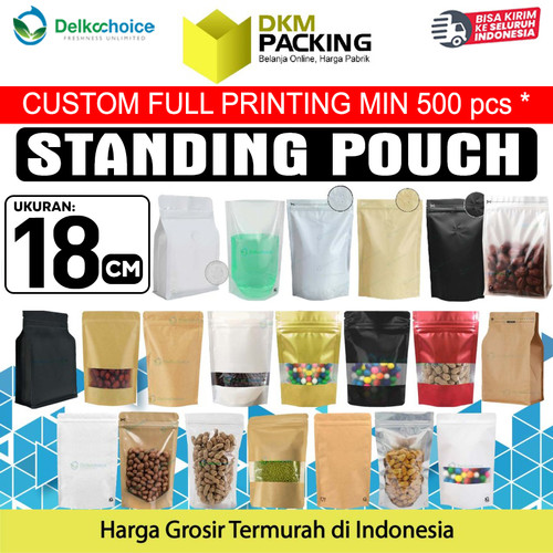 [EZO.9202026] Standing Pouch Variasi Ukuran 18cm Plastik Klip Kemasan Sealer Makanan
