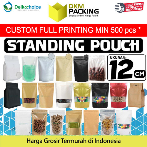 [EZO.9202039] Standing Pouch Variasi Ukuran 12cm Plastik Klip Kemasan Sealer Makanan