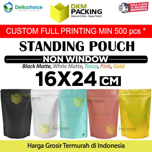 [EZO.9202044] Standing Pouch Ziplock 16x24cm Plastik Klip Makanan Full Metalize Foil