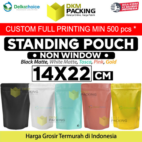 [EZO.9202045] Standing Pouch Ziplock 14x22cm Plastik Klip Makanan Full Metalize Foil