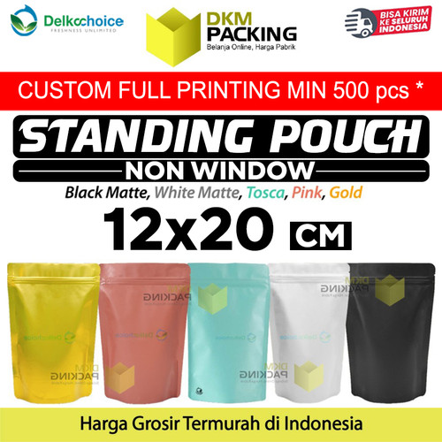[EZO.9202046] Standing Pouch Ziplock 12x20cm Plastik Klip Makanan Full Metalize Foil