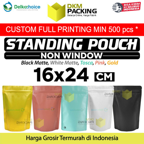 [EZO.9202048] Standing Pouch 16x24cm Full Metalize Foil Ziplock Plastik Klip Makanan