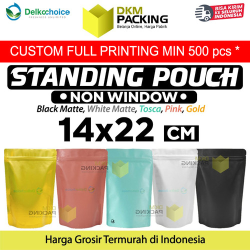 [EZO.9202049] Standing Pouch 14x22cm Full Metalize Foil Ziplock Plastik Klip Makanan
