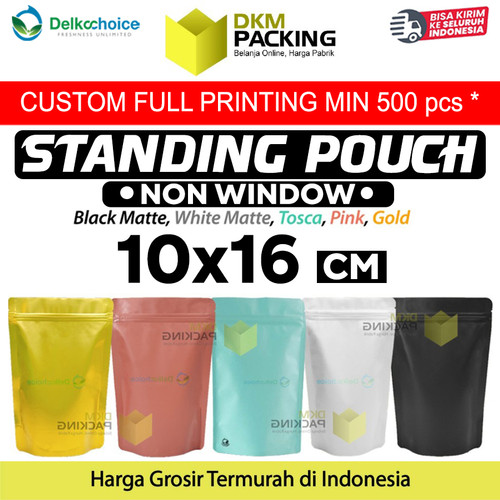 [EZO.9202051] Standing Pouch 10x16cm Full Metalize Foil Ziplock Plastik Klip Makanan