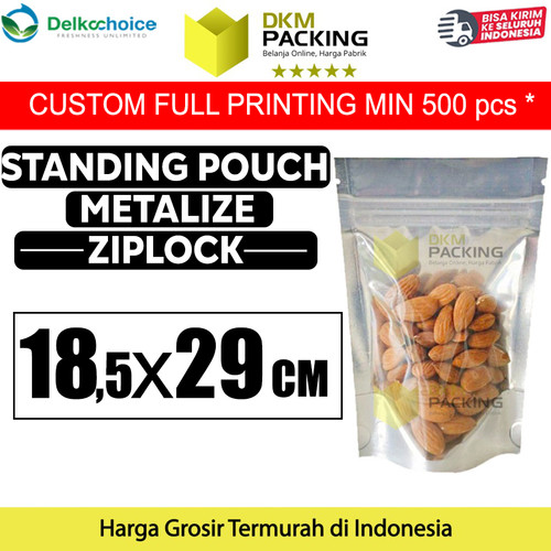[EZO.9202052] Standing Pouch 18.5x27cm Plastik Klip Ziplock Clear Metalize Alumunium