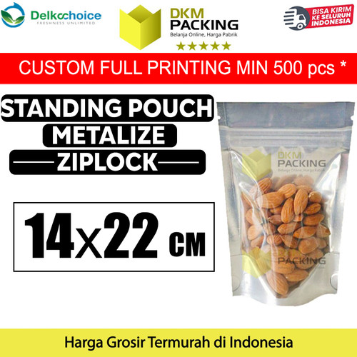 [EZO.9202054] Standing Pouch 14x22cm Plastik Klip Ziplock Clear Metalize Alumunium