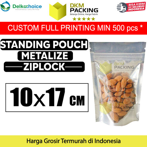 [EZO.9202056] Standing Pouch 10x17cm Plastik Klip Ziplock Clear Metalize Alumunium