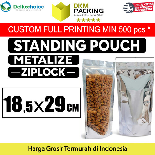 [EZO.9202057] Standing Pouch 18.5x27cm Clear Metalize Alumunium Plastik Klip Ziplock