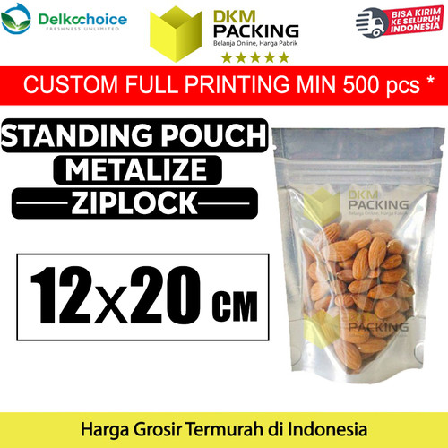 [EZO.9202060] Standing Pouch 12x20cm Clear Metalize Alumunium Plastik Klip Ziplock