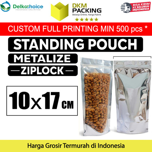 [EZO.9202061] Standing Pouch 10x17cm Clear Metalize Alumunium Plastik Klip Ziplock