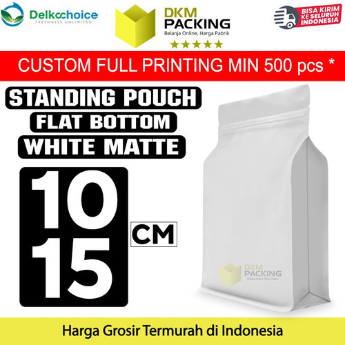 [EZO.9202102] Plastik Klip Flat Bottom Putih 10x15cm Standing Pouch Ziplock Kemasan
