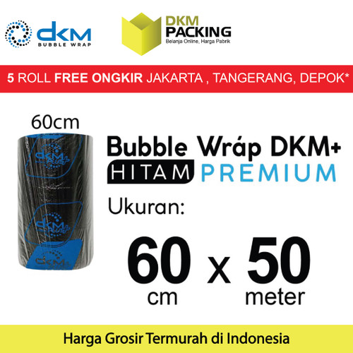 [EZO.9202132] Plastik Bubble Wrap Hitam 60cm x 50m DKM PLUS Bubblewrap ROLL