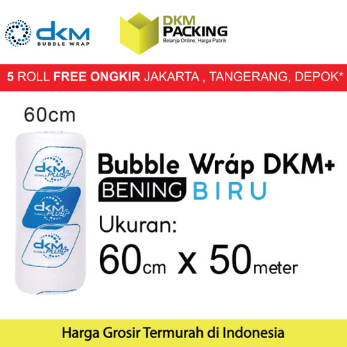 [EZO.9202133] Plastik Bubble Wrap Bening 60cm x 50m DKM PLUS Bubblewrap / ROLL