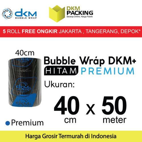 [EZO.9202134] Plastik Bubble Wrap Hitam 40cm x 50m DKM PLUS Bubblewrap PREMIUM