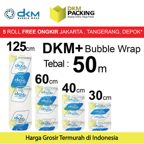 [EZO.9202141] Plastik Bubble Wrap Bening 50Meter Bubblewrap DKMPLUS PREMIUM / ROLL