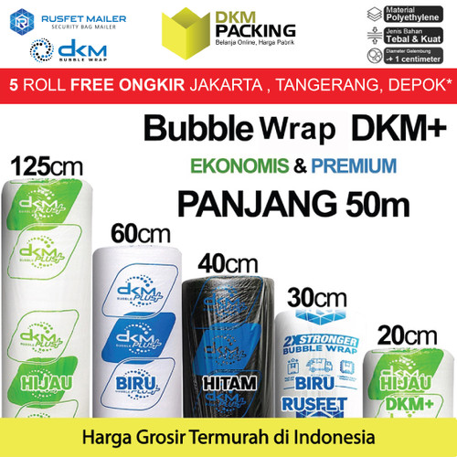 [EZO.9202142] Plastik Bubble Wrap Hitam 50Meter Bubblewrap DKM PLUS PREMIUM / ROLL