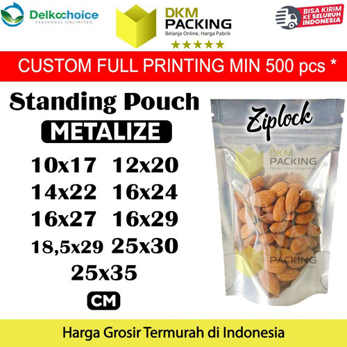 [EZO.9202147] Plastik Klip Alumunium Standing Pouch Ziplock Sealer Kemasan Makanan
