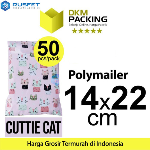 [EZO.9202149] Polymailer 14x22cm Polimailer Amplop Plastik Packing Motif Cat /PACK