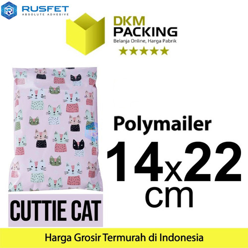[EZO.9202150] Polymailer 14x22cm Polimailer Amplop Plastik Packing Motif Cat /SATUAN