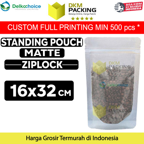 [EZO.9202159] Standing Pouch Matte 16x32cm Ziplock Plastik Klip Kemasan Makanan