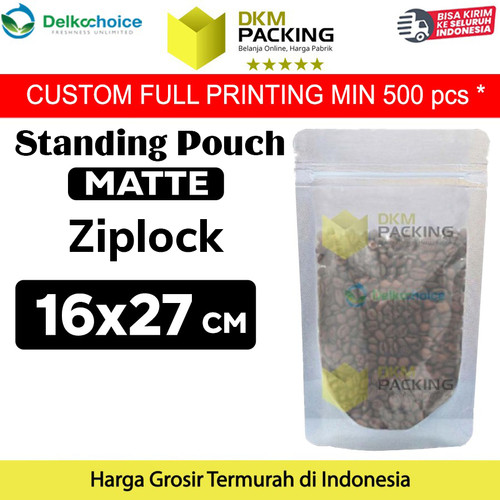 [EZO.9202160] Standing Pouch Matte 16x27cm Ziplock Plastik Klip Kemasan Makanan