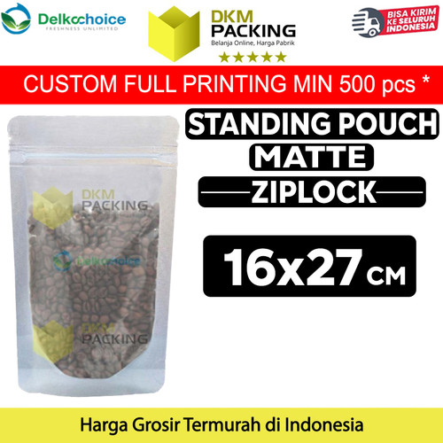 [EZO.9202161] Plastik Klip Matte 16x27cm Standing Pouch Ziplock Kemasan Makanan