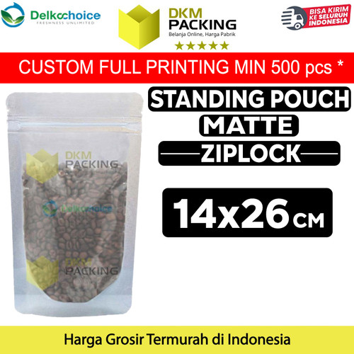 [EZO.9202163] Standing Pouch Matte 14x26cm Ziplock Plastik Klip Kemasan Makanan