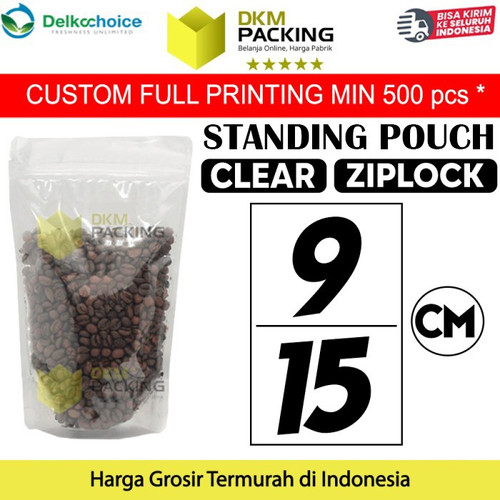 [EZO.9202199] Standing Pouch Clear Plastik Klip Bening Ziplock Sealer Makanan