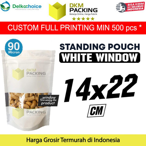 [EZO.9202210] Plastik Klip 14x22 Standing Pouch Window Putih Ziplock Sealer Makanan
