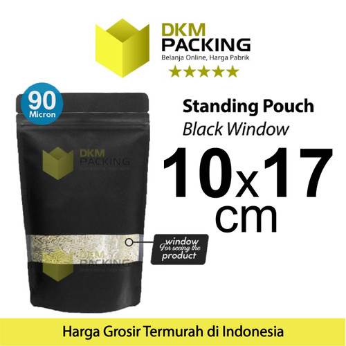 [EZO.9202212] Plastik Klip Standing Pouch Black Window Ziplock Hitam Sealer Makanan
