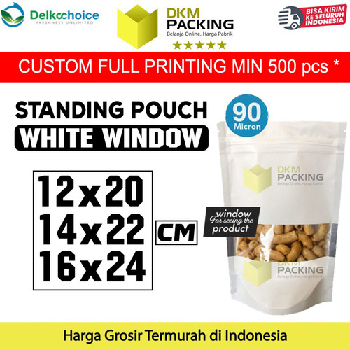 [EZO.9202216] Plastik Klip Putih Standing Pouch Window Ziplock White Sealer Makanan