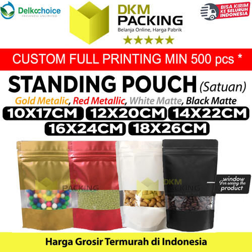 [EZO.9202217] Standing Pouch Plastik Klip Window Ziplock Sealer Makanan