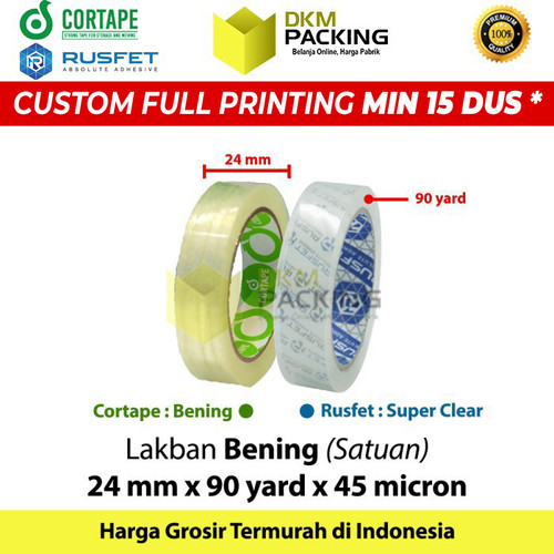 [EZO.9202234] Lakban Bening 24mm x 90yard Plakban Isolasi OPP Tape TERMURAH /SATUAN