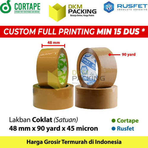 [EZO.9202236] Lakban Coklat 48mm x 90yard Plakban Isolasi OPP Tape TERMURAH /SATUAN