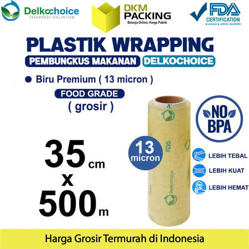 [EZO.9202242] Plastik Cling Wrap 35cm x 500m FOOD GRADE BIRU Food Wrapping /SATUAN